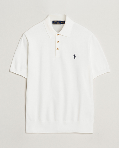 Polo Ralph Lauren Knitted Short Sleeve Polo Deckwash White – Valkoinen