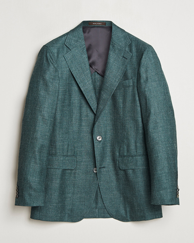 Oscar Jacobson Fellow EVO Wool/Silk/Linen Blazer Green – Vihreä
