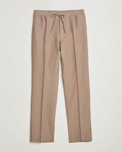 J.Lindeberg Soren Drape Linen Pants Nutmeg – Ruskea