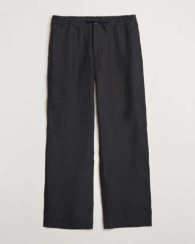 J.Lindeberg Noah Drape Linen Pants Black – Musta