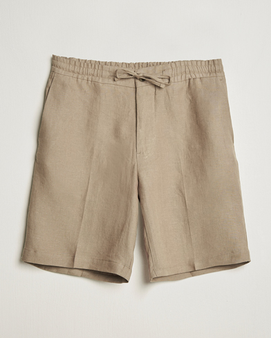 J.Lindeberg Brady Drape Linen Shorts Nutmeg – Ruskea