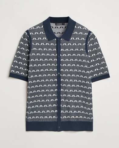 J.Lindeberg Rolando Logo Jacquard Polo Navy – Sininen