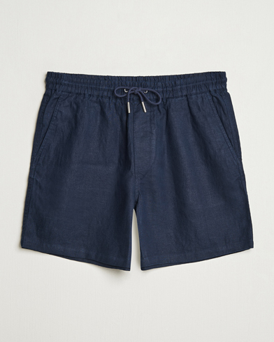 NN07 Gregor Linen Drawstring Shorts Navy Blue – Sininen