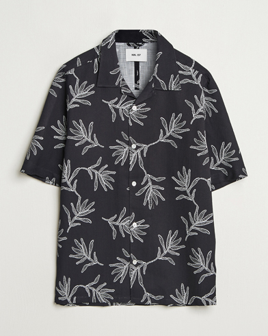 NN07 Ole Printed Cotton/Lyocell Resort Shirt Black – Musta