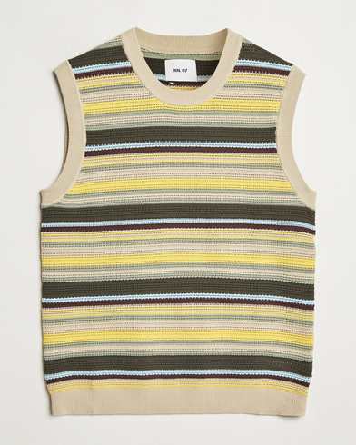 NN07 Huxley Knitted Striped Vest Multi – Monivärinen