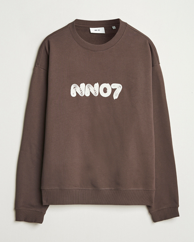 NN07 David Rope Logo Crew Neck Sweatshirt Coffee – Ruskea