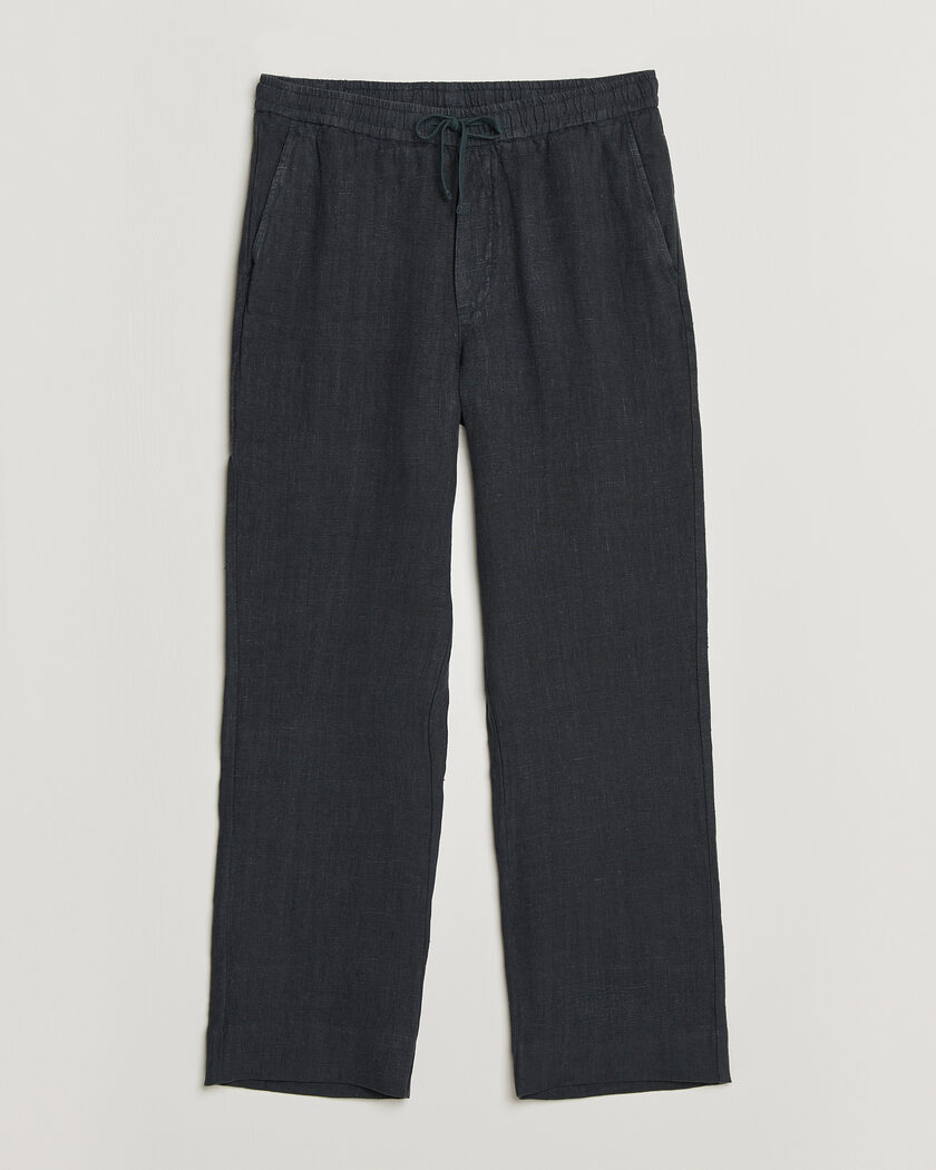 A Day's March Tamiat Linen Drawstring Trousers Black – Musta