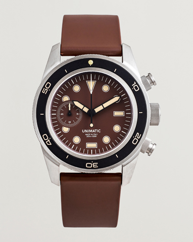 UNIMATIC U3 Heritage Chronograph Diver Dark Brown – Ruskea