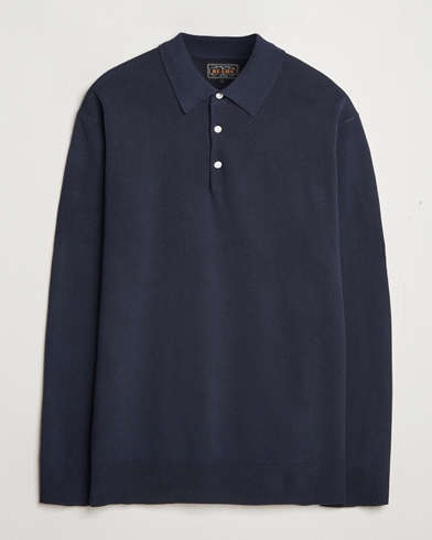 BEAMS PLUS Long Sleeve 12G Knit Polo Navy – Sininen