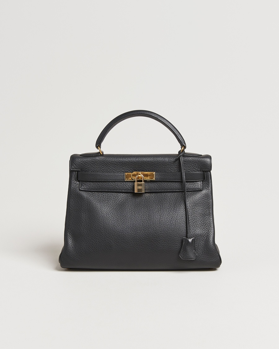 Hermès Pre-Owned Kelly 32 Handbag Taurillon Leather Black – Musta