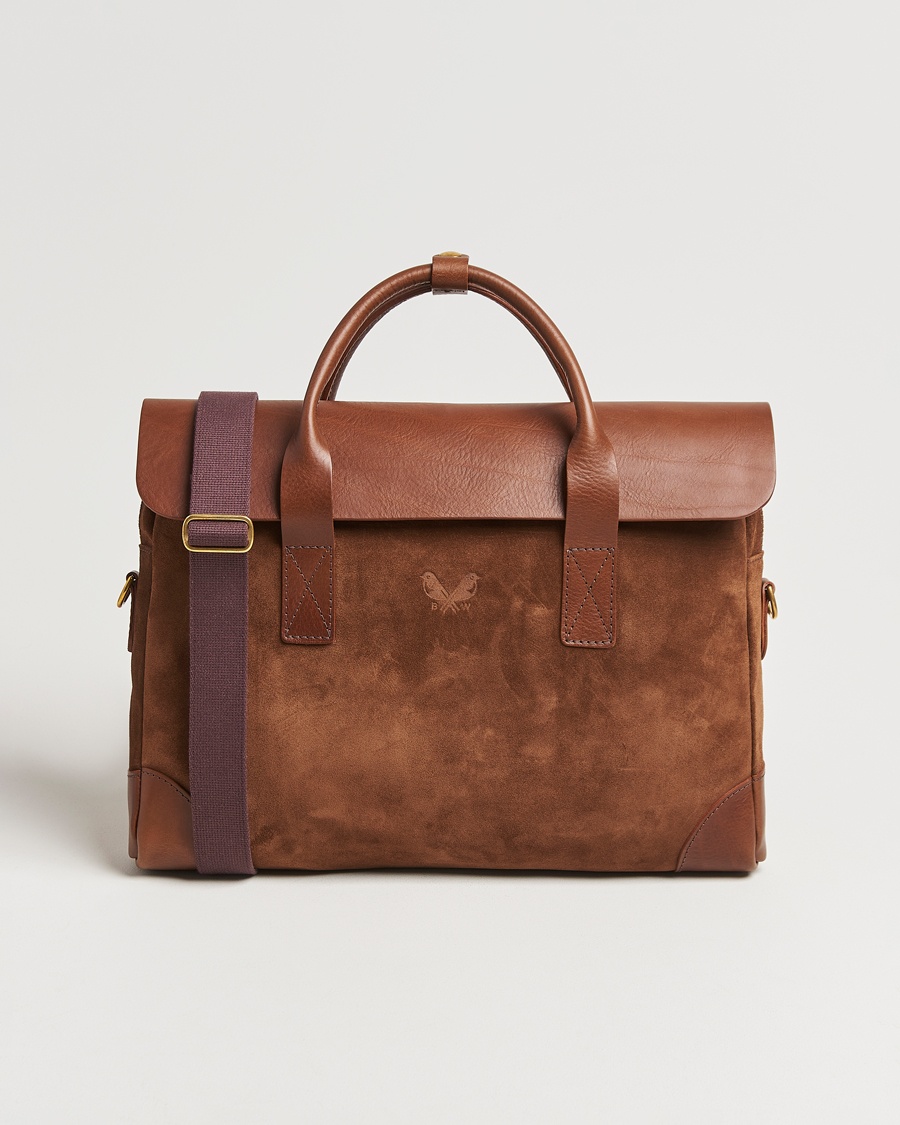 Bennett Winch Suede Briefcase Brown – Ruskea