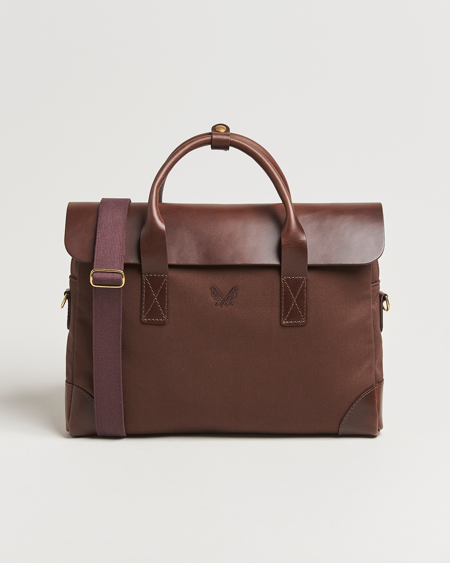 Bennett Winch Canvas Briefcase Chocolate – Ruskea