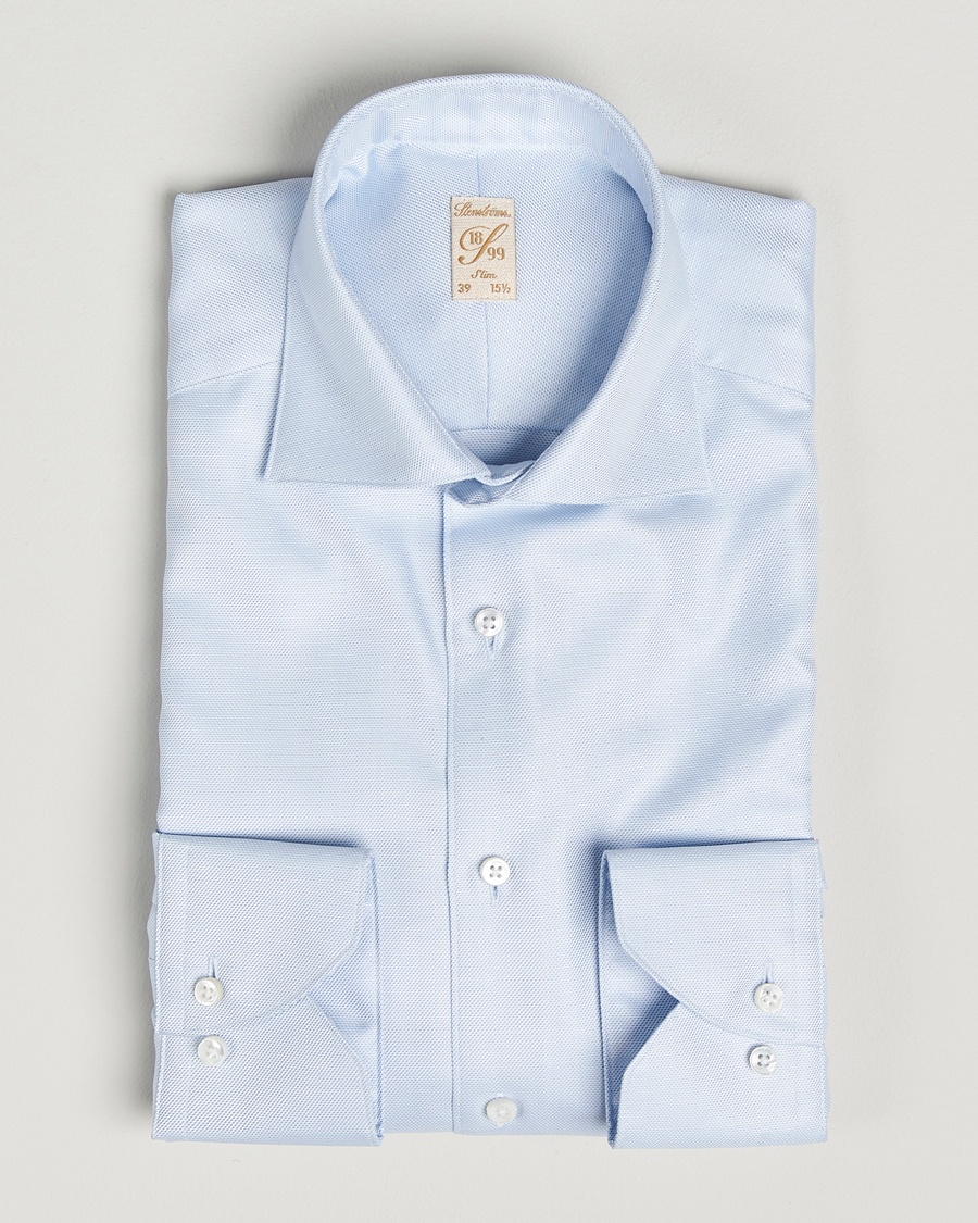Stenströms 1899 Slim Cotton Twill Shirt Light Blue – Sininen