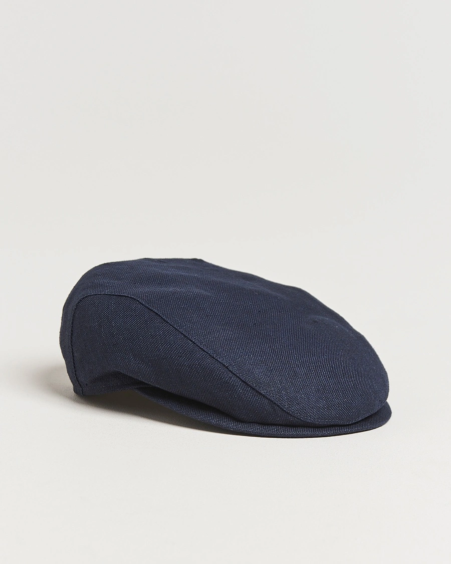 Wigéns Ivy Slim Hopsack Linen Cap Navy – Sininen