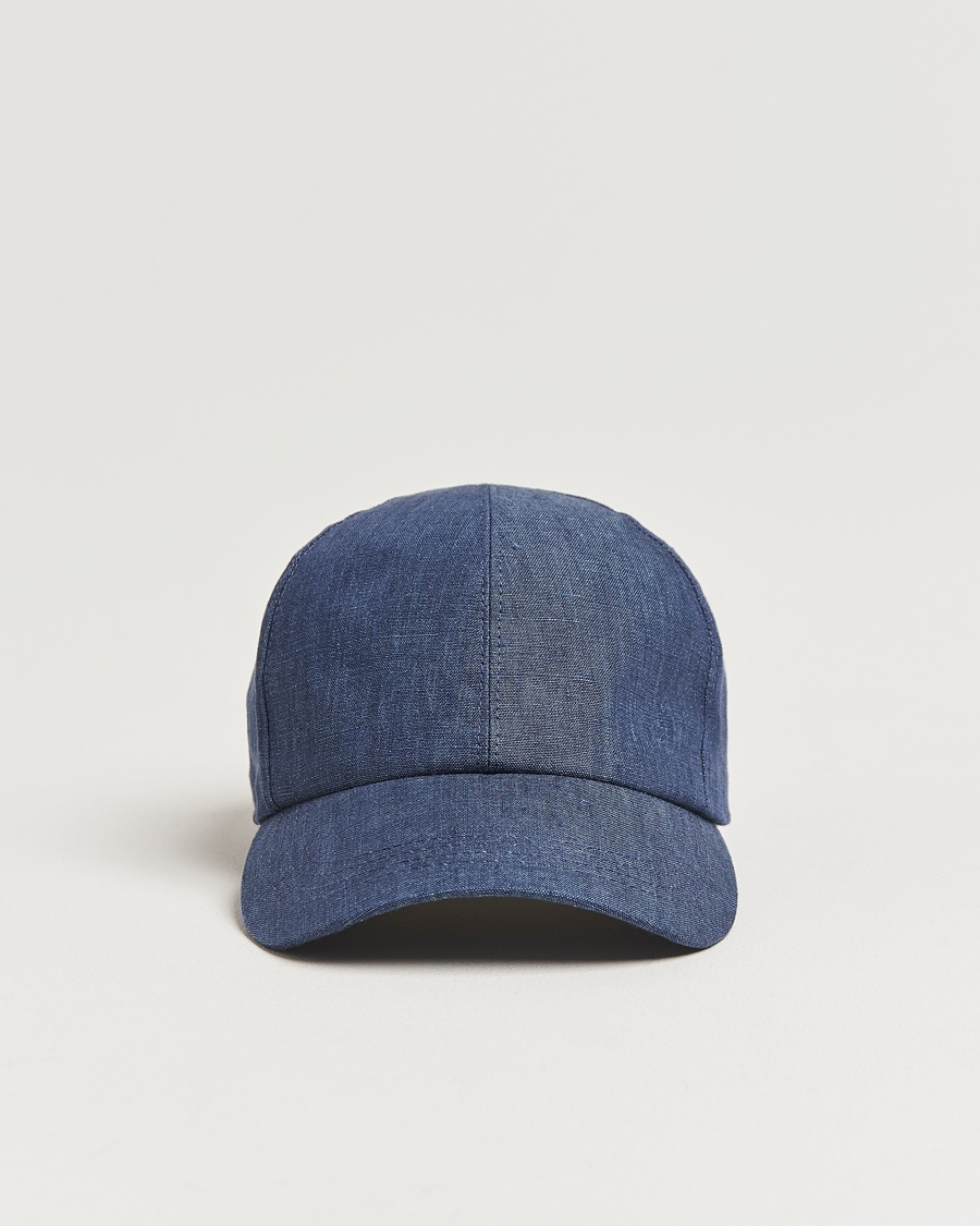 Wigéns Baseball Linen Cap Denim Blue – Sininen