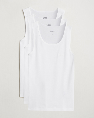 BOSS BLACK 3-Pack Ribbed Tank Top White – Valkoinen