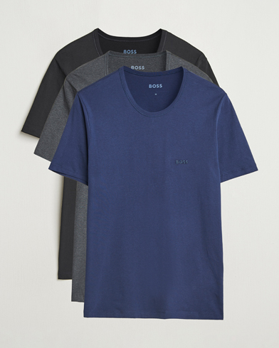 BOSS BLACK 3-Pack Crew Neck T-Shirt Black/Blue/Grey – Harmaa