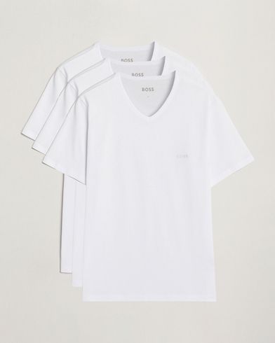 BOSS BLACK 3-Pack V-Neck T-Shirt White – Valkoinen