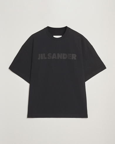 Jil Sander Round Collar Tonal Logo T-Shirt Black – Musta