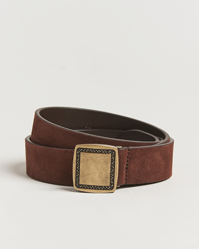 Anderson's Suede Buckle Belt 3cm Dark Brown – Ruskea