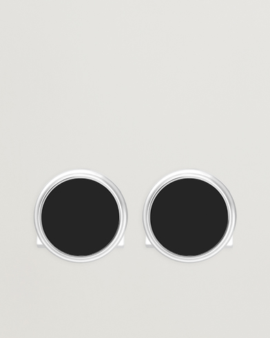 S.T. Dupont Cufflink Round Black/Pall Silver – Hopea