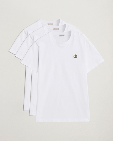 Moncler 3-Pack Logo T-Shirt White – Valkoinen