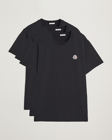 Moncler 3-Pack Logo T-Shirt Black – Musta