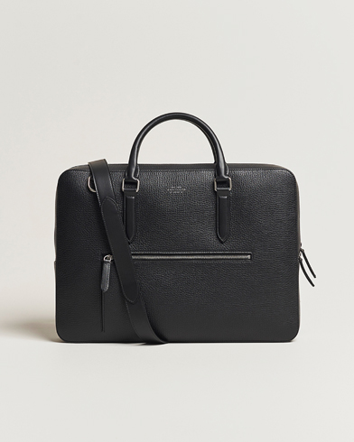 Smythson Ludlow Slim Briefcase With Zip Front Black – Musta