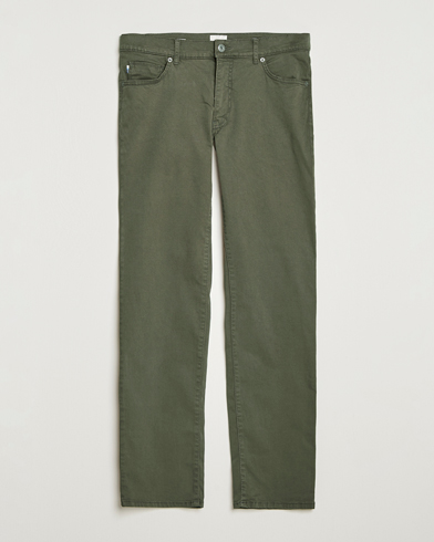 Brax Cadiz Cotton Satin 5-Pocket Pants Olive – Vihreä