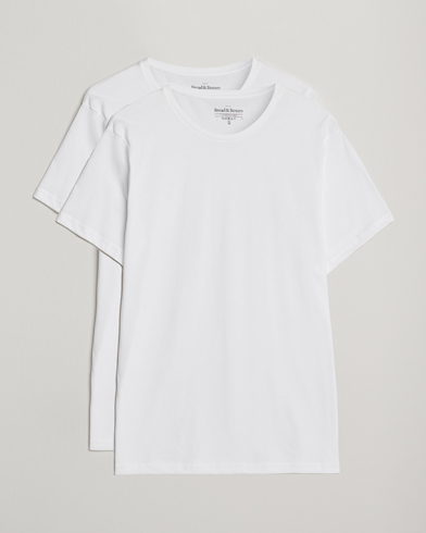 Bread & Boxers 2-Pack Lightweight Cotton T-Shirt White – Valkoinen