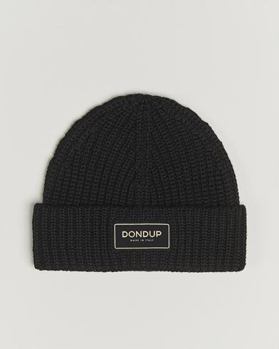 Dondup Ribbed Beanie Black – Musta