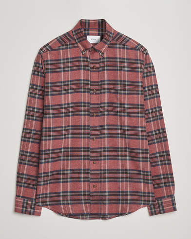 Eton Casual Fit Checked Flannel Shirt Red Multi – Monivärinen