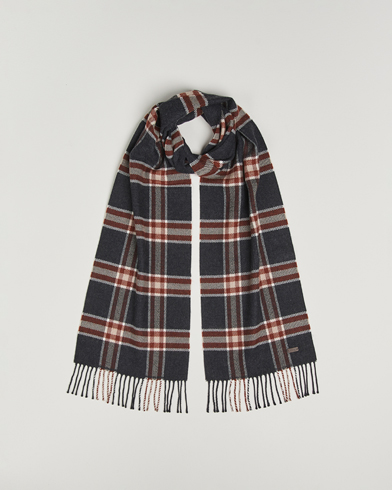 Eton Merino Wool Checked Scarf Dark Grey – Harmaa