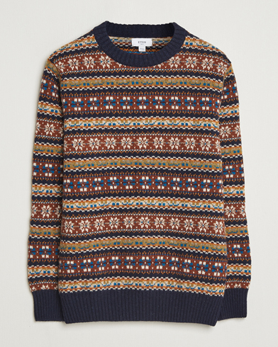 Eton Wool Knitted Fair Isle Sweater Multi – Monivärinen