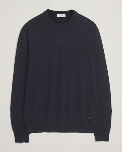 Eton Merino Knitted Crew Neck Navy – Sininen