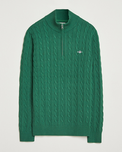 GANT Cotton Cable Half Zip Forest Green – Vihreä