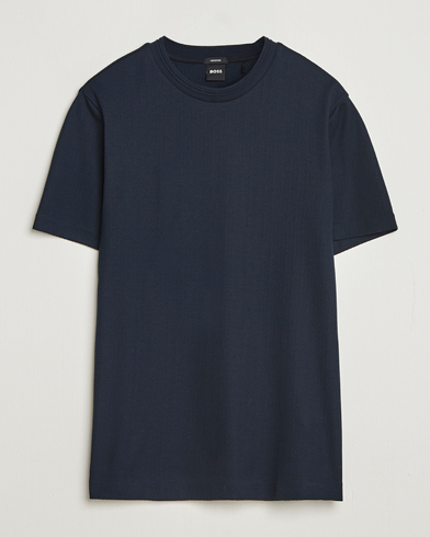 BOSS BLACK Thompson Structured Crew Neck T-Shirt Dark Blue – Sininen