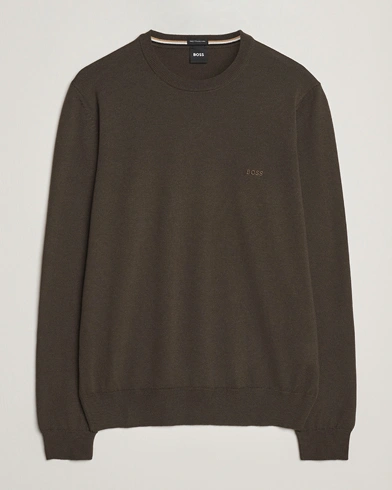 BOSS BLACK Botto Merino Knitted Pullover Open Green – Vihreä