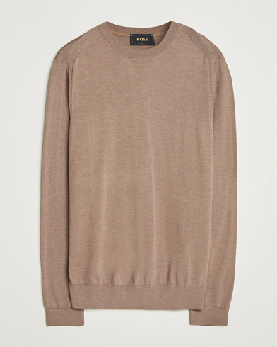 BOSS CAMEL Overo Wool/Cashmere Knitted Sweater Open Beige – Ruskea