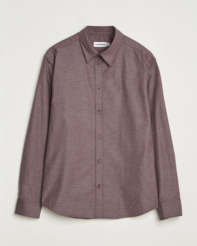 J.Lindeberg Slim Fit Light Flannel Shirt Huckleberry – Ruskea