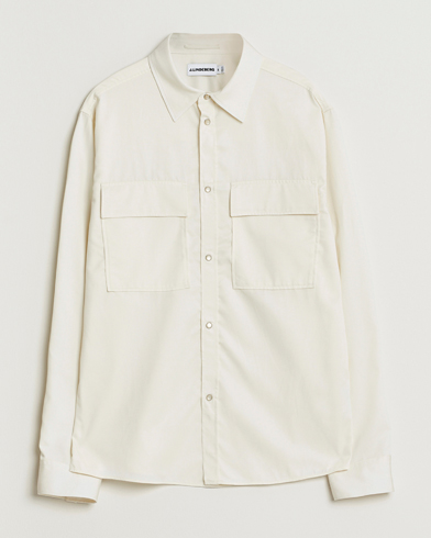 J.Lindeberg Finnigan Tencel Twill Overshirt Cloud White – Valkoinen