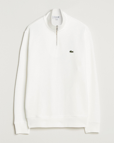Lacoste Rib Interlock Half Zip Flour – Valkoinen