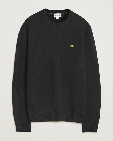 Lacoste Carded Wool Crew Neck Black – Musta