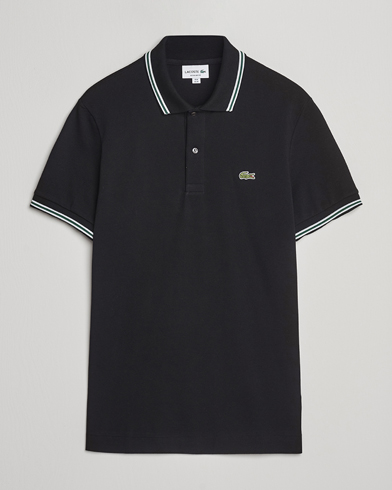 Lacoste Original Stripe Collar Polo Piké Black – Musta