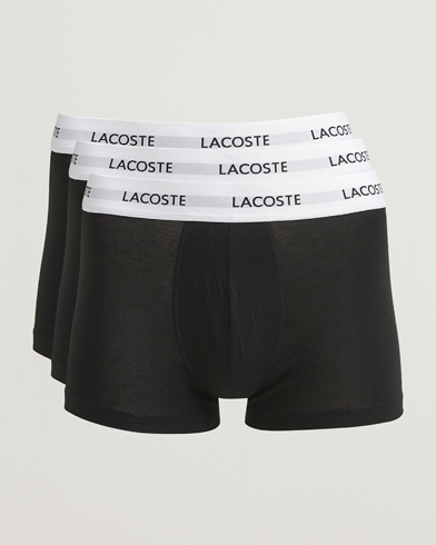 Lacoste 3-Pack Stretch Cotton Trunks Black – Musta