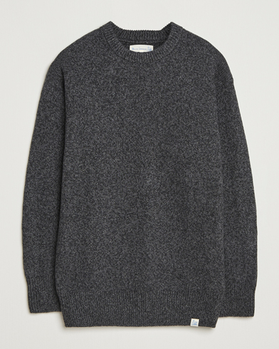 Merz b. Schwanen Merino/Cashmere Knitted Sweater Dark Grey Melange – Harmaa