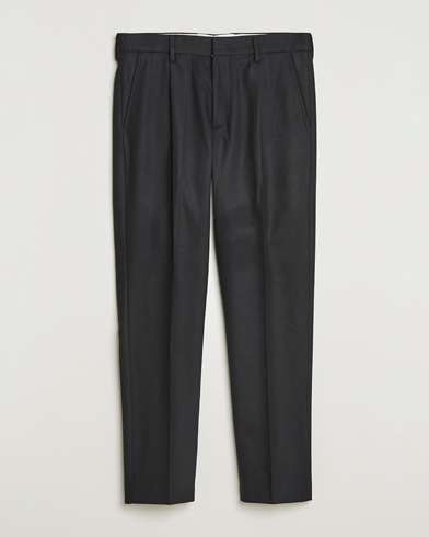 NN07 Bill Wool Pleated Trousers Black – Musta