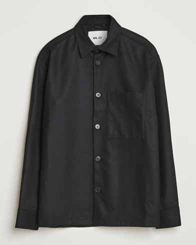NN07 Freddy Wool Overshirt Black – Musta