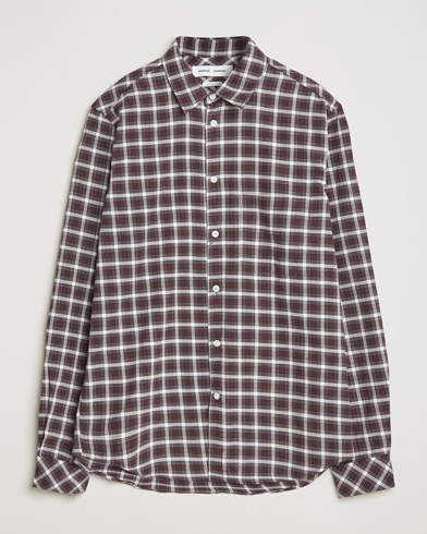 Samsøe Samsøe Liam Brushed Cotton Checked Shirt Raisin – Ruskea