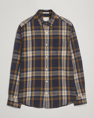 Gant Regular Fit Checked Flannel Shirt Evening Blue – Monivärinen